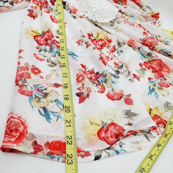 Disney Beauty and the Beast Lace Cold Shoulder Floral Top Women's Size Small - Picture 6 of 9